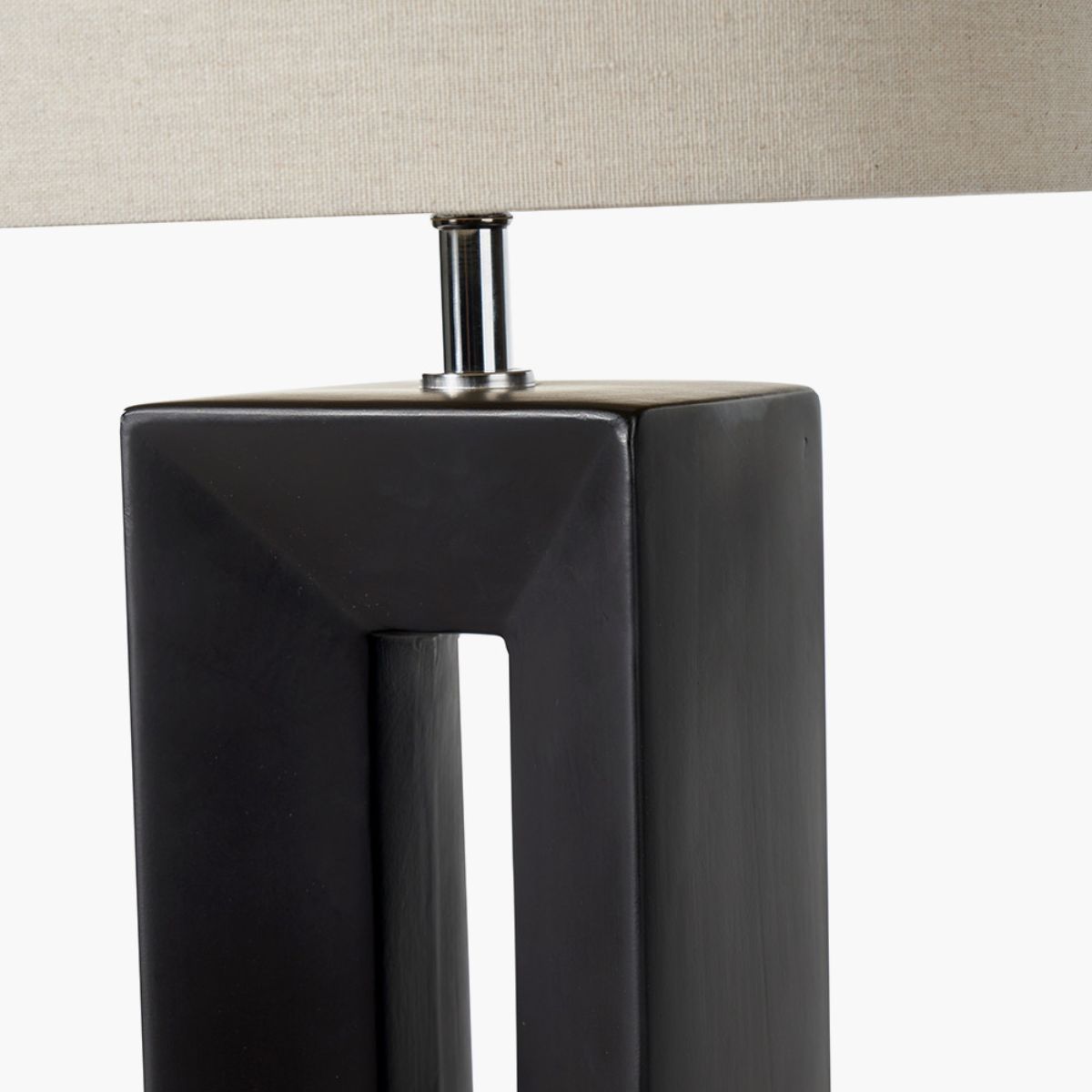 Pacific Lifestyle Block Black Ceramic Tall Table Lamp