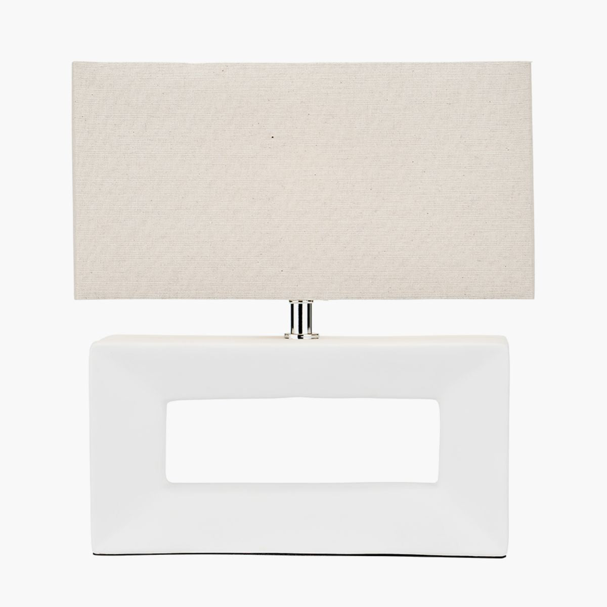Pacific Lifestyle Block White Ceramic Rectangular Table Lamp