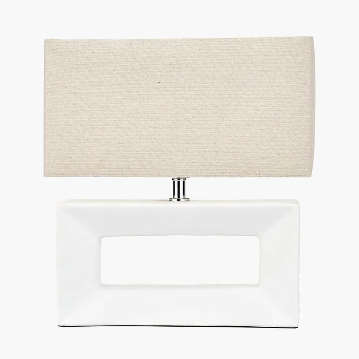 Pacific Lifestyle Block White Ceramic Rectangular Table Lamp