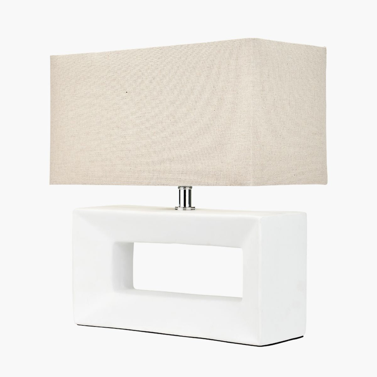 Pacific Lifestyle Block White Ceramic Rectangular Table Lamp