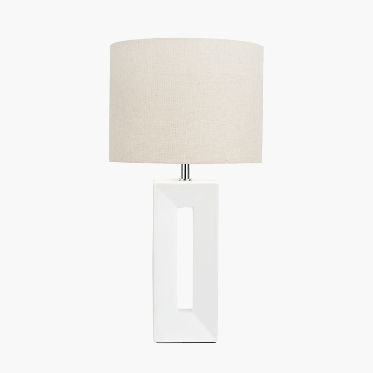 Pacific Lifestyle Block White Ceramic Tall Table Lamp