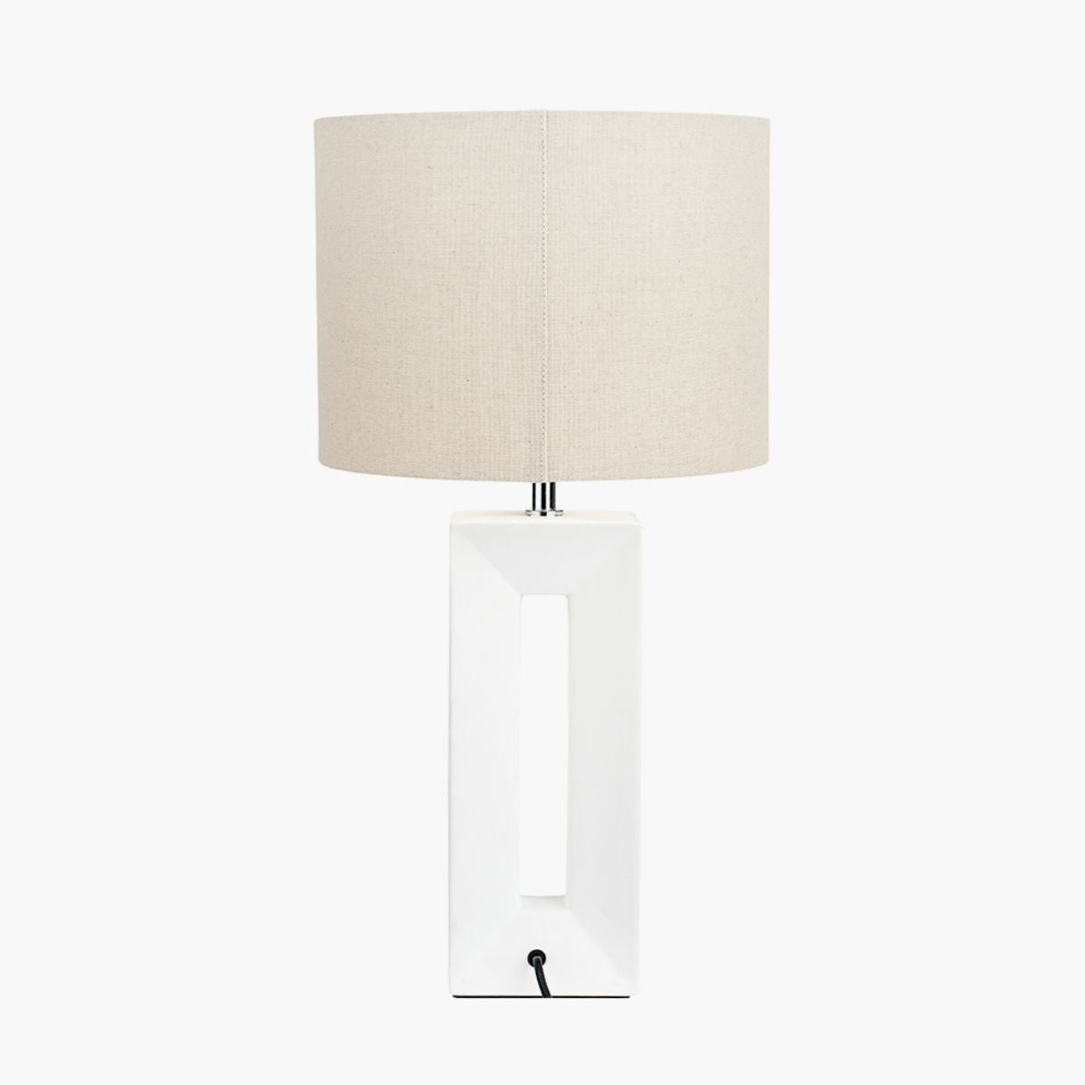Pacific Lifestyle Block White Ceramic Tall Table Lamp