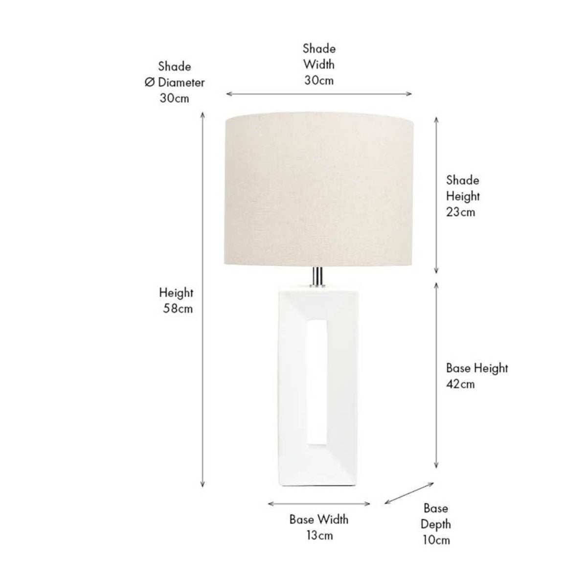 Pacific Lifestyle Block White Ceramic Tall Table Lamp
