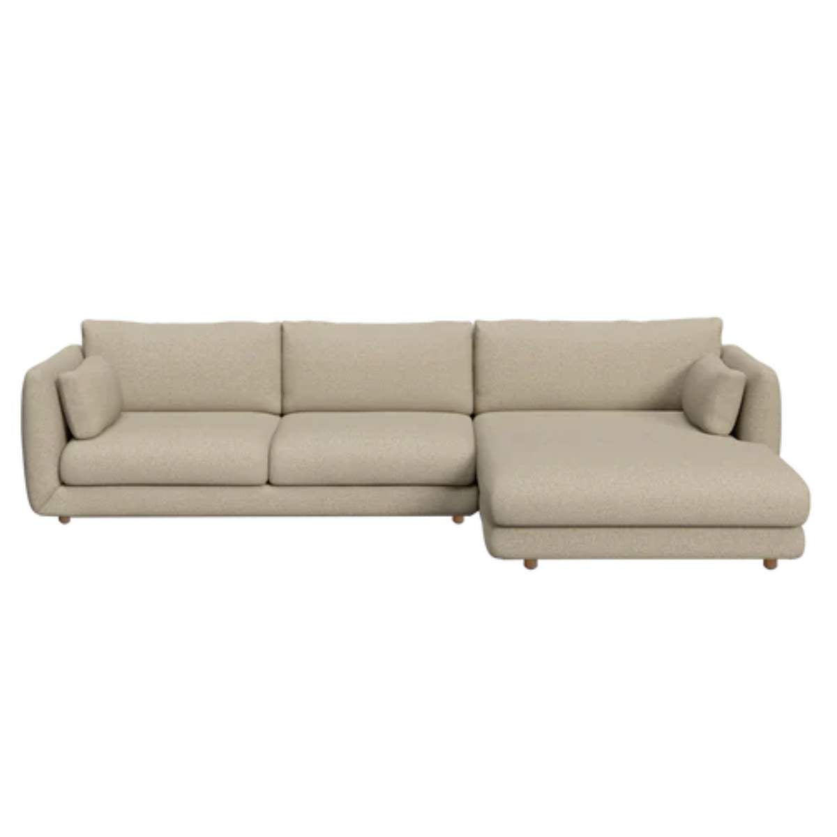 Cane-line Bloom 2-Seater Sofa With Chaise Longue, Left And Teak Legs