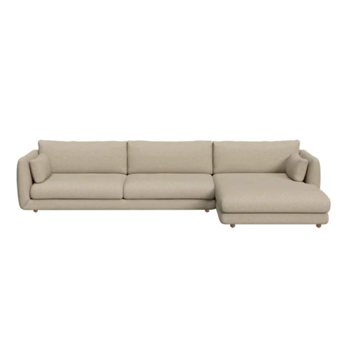 Cane-line Bloom 3-Seater Sofa With Chaise Longue, Left And Teak Legs