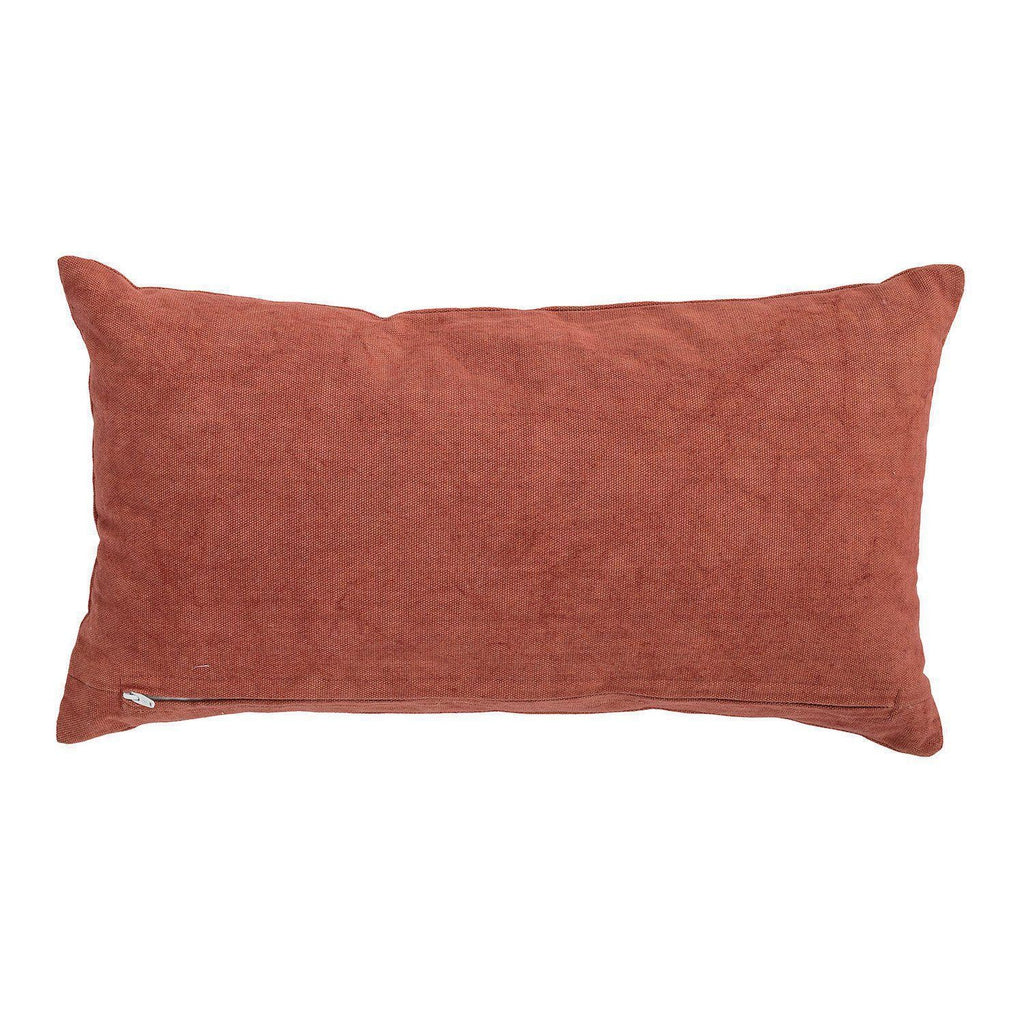Orange Cotton Velvet Cushion-Beaumonde