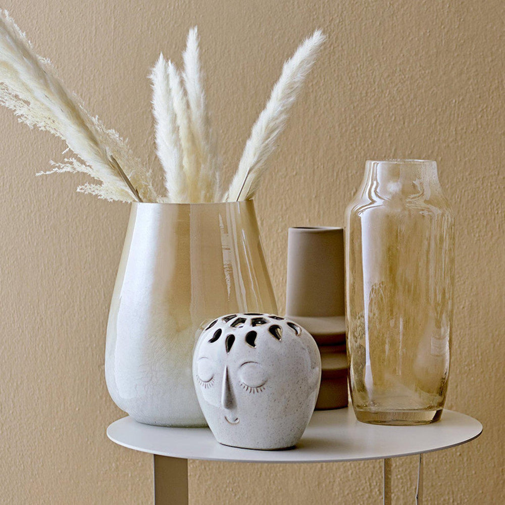 Textured White Stoneware Vase-Bloomingville-Beaumonde