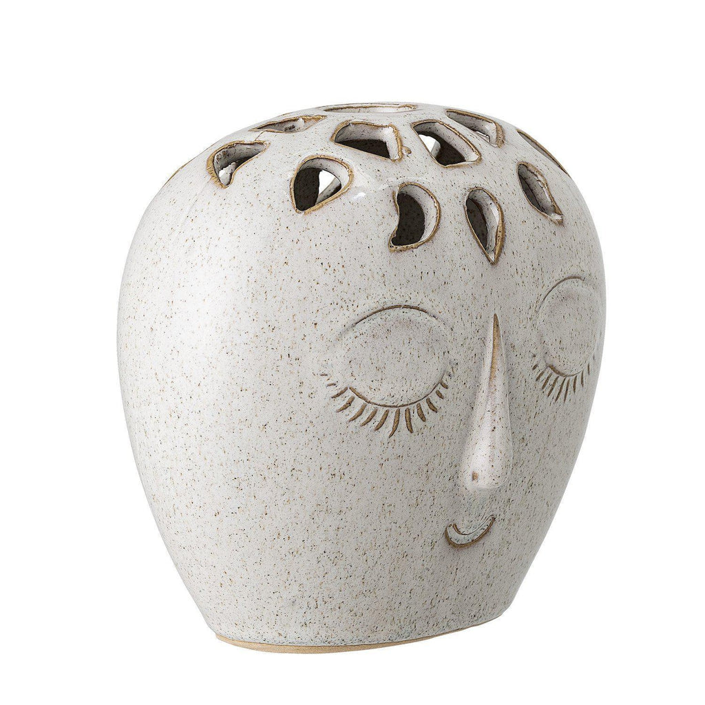 Bloomingville Textured White Stoneware Vase-Beaumonde