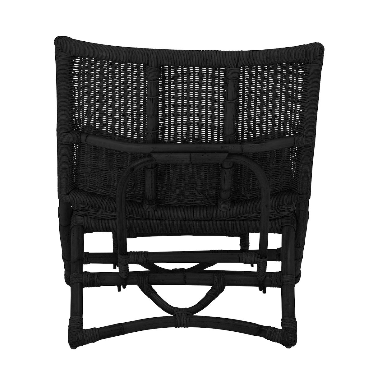 Bloomingville Baz Black Rattan Lounge Chair 82050207 rear view