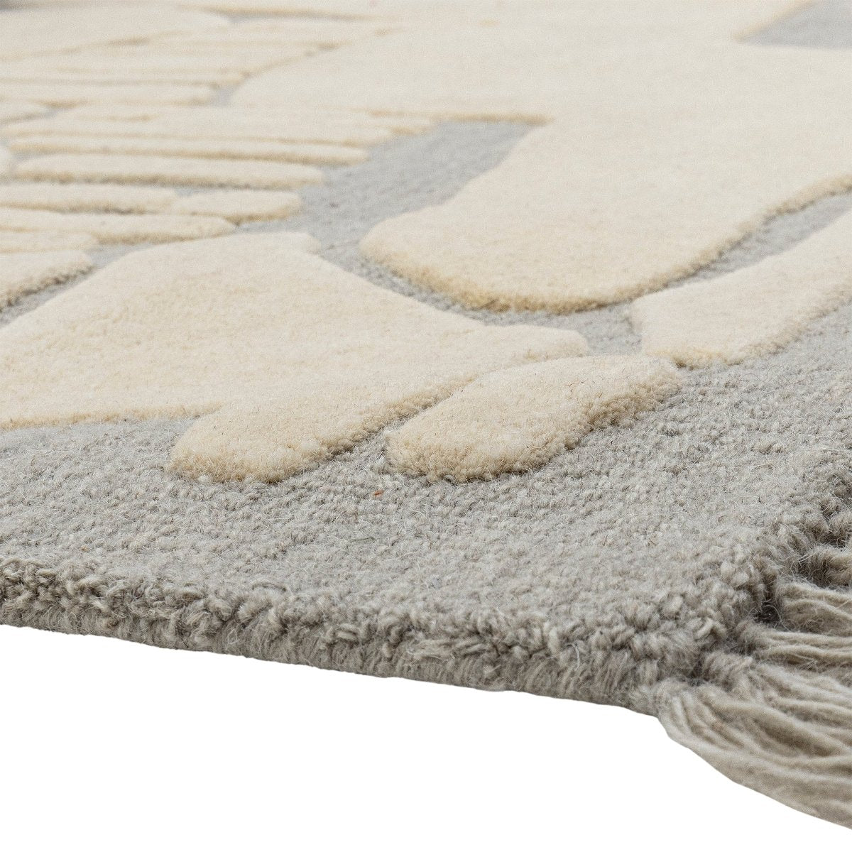 Bloomingville Napoli Grey Wool Rug 82062408 close up