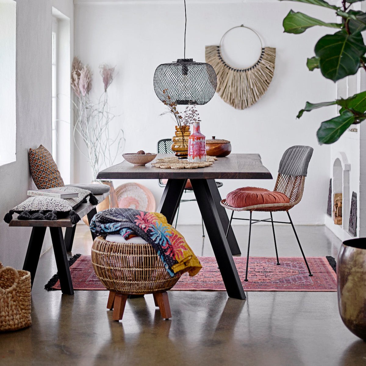 Bloomingville Raw Oak Bench 82046841 Lifestyle