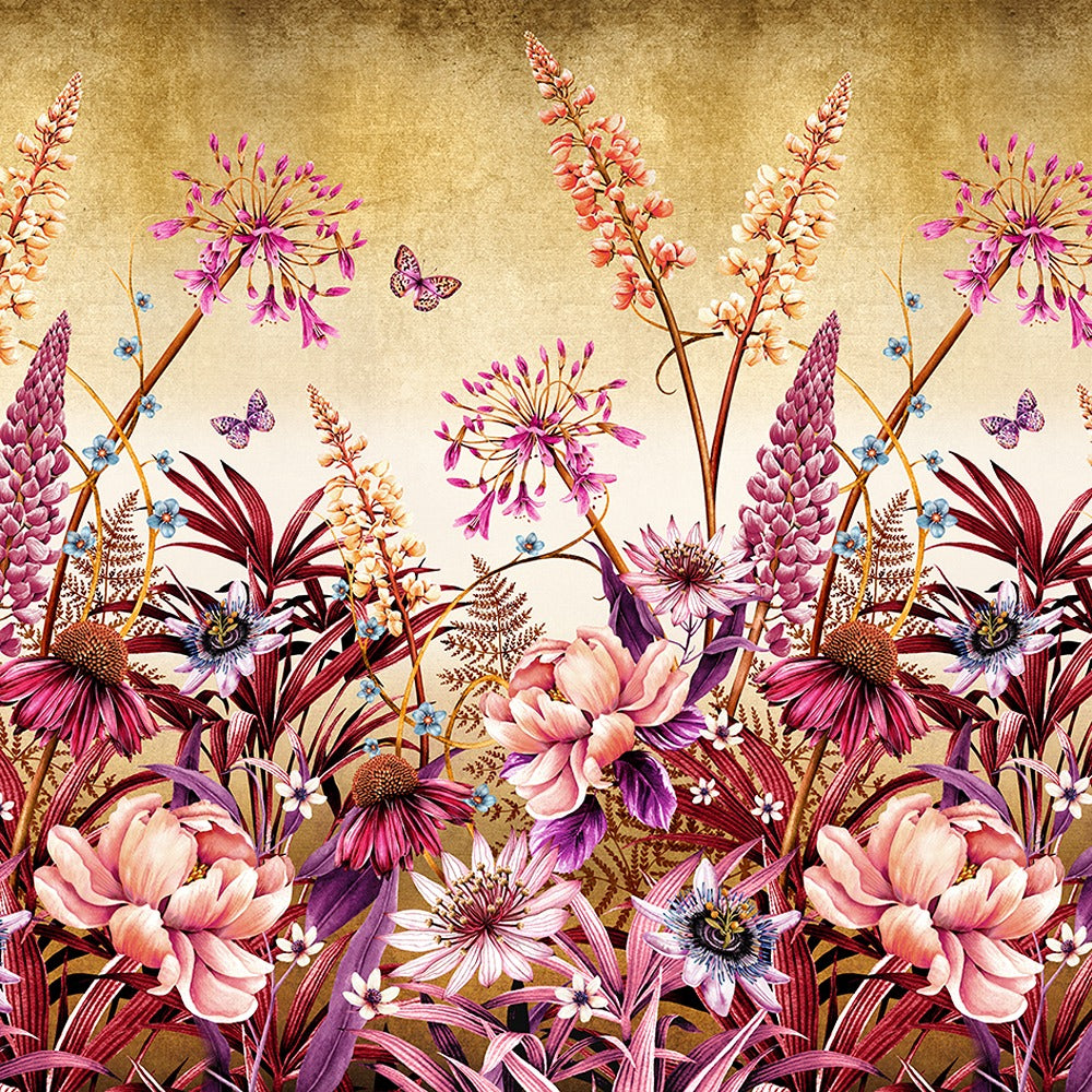 Avalana Blooms Of Midas Metallic Gold Wallpaper Mural-Beaumonde