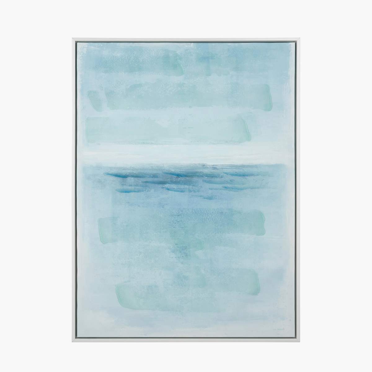 Pacific Lifestyle Blues Abstract Canvas with White Frame
