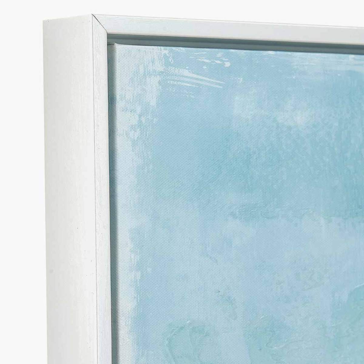 Pacific Lifestyle Blues Abstract Canvas with White Frame