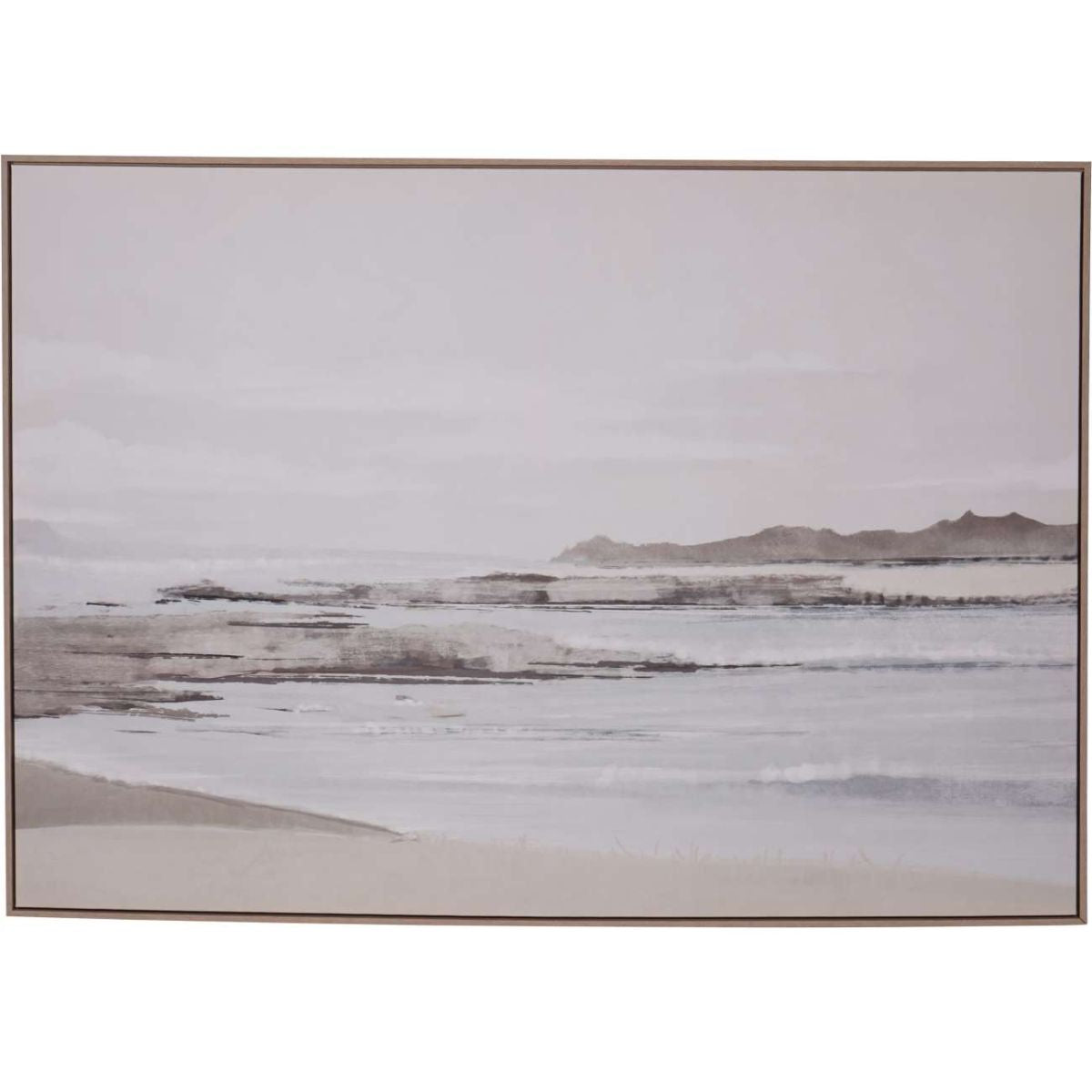 Libra Interiors Blurred Seascape Framed Canvas Wall Art 140x100cm
