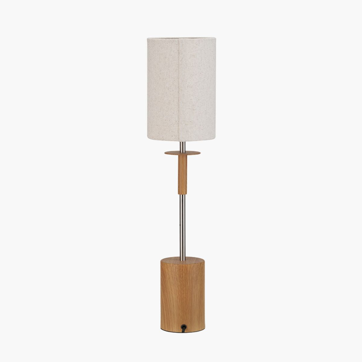 Pacific Lifestyle Bonham Natural Wood Veneer and Silver Metal Table Lamp