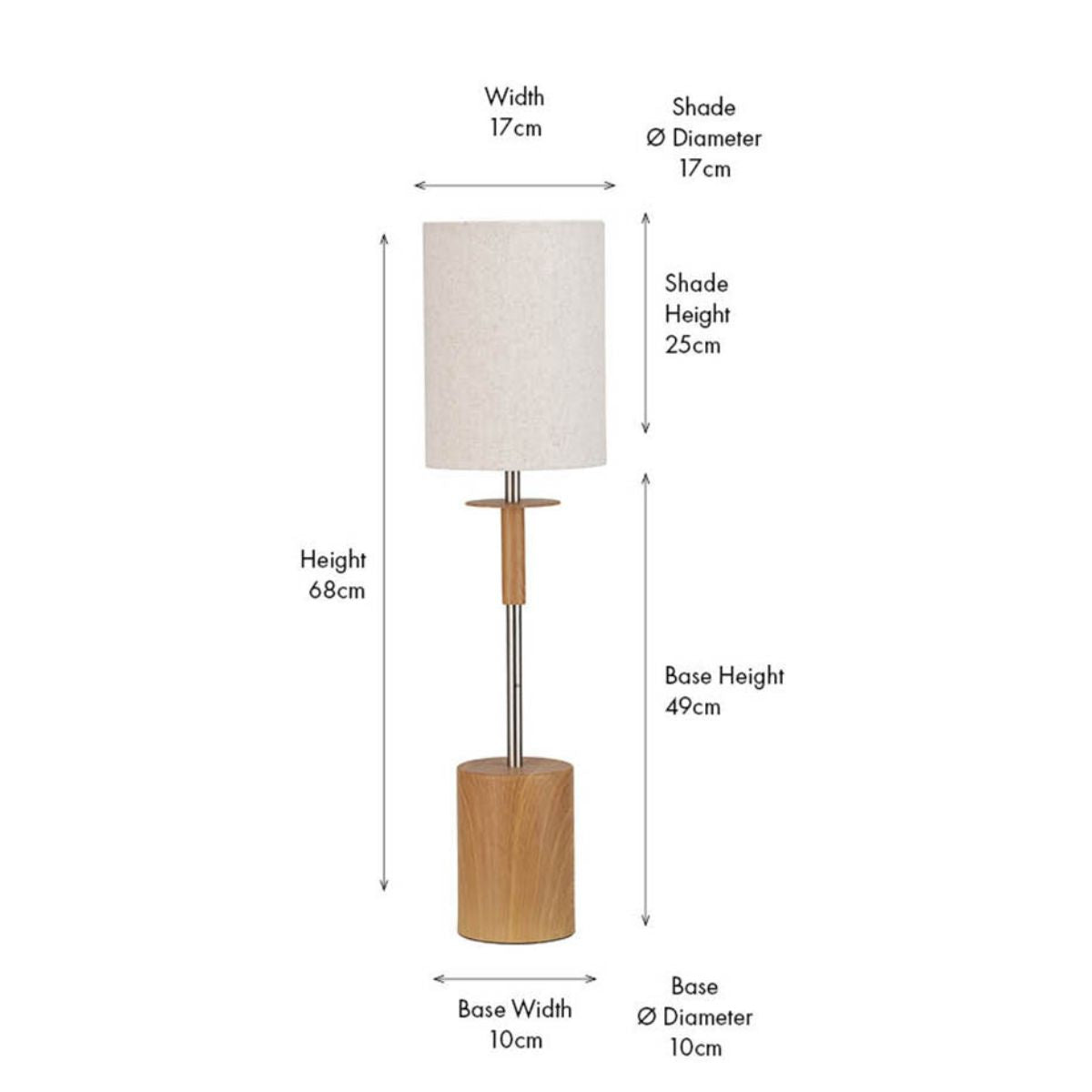 Pacific Lifestyle Bonham Natural Wood Veneer and Silver Metal Table Lamp