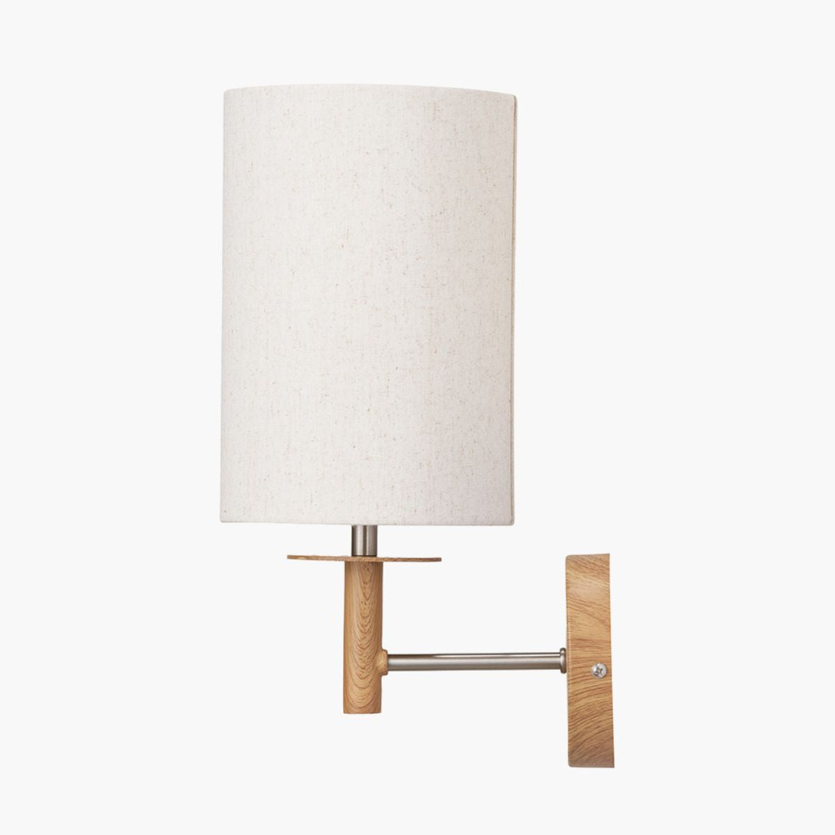 Pacific Lifestyle Bonham Natural Wood Veneer and Silver Metal Wall Light