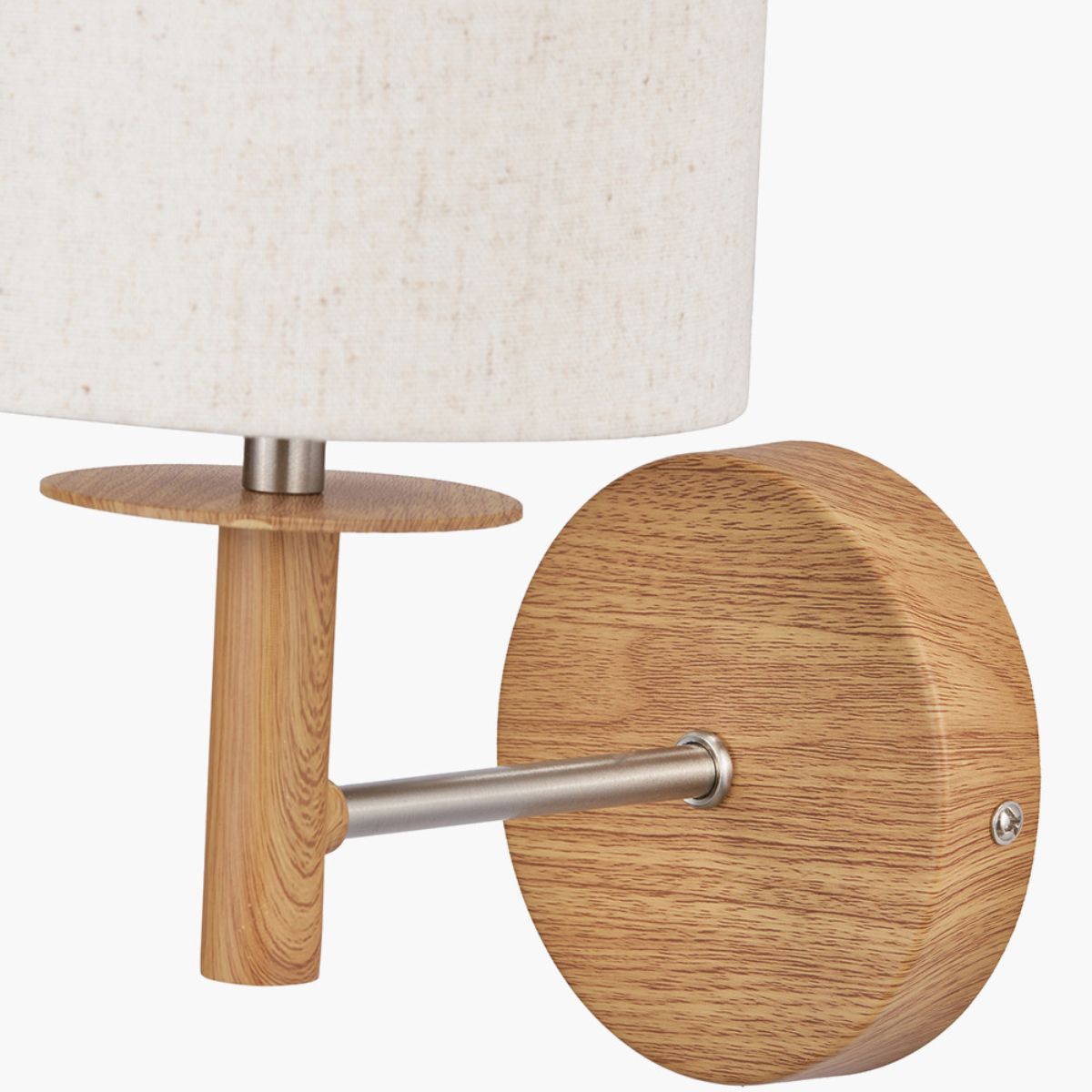Pacific Lifestyle Bonham Natural Wood Veneer and Silver Metal Wall Light