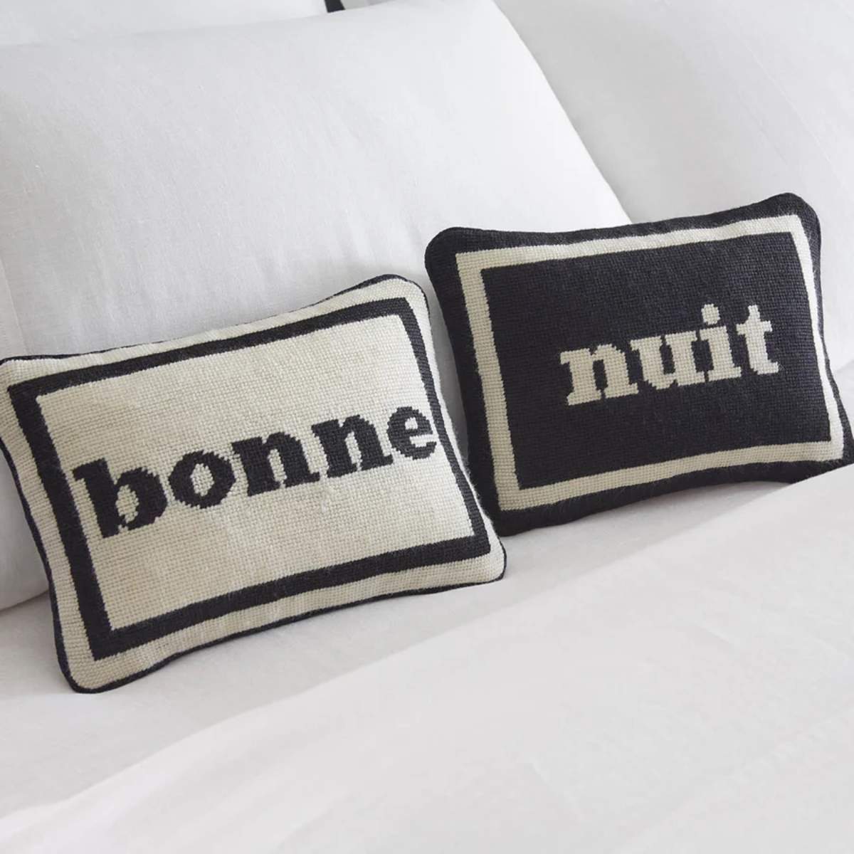 Jonathan Adler Bonne Nuit Needlepoint Cushion Set