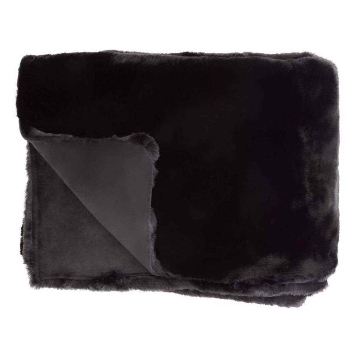 Beaumonde Home Bosie Lamina Black Fur Throw