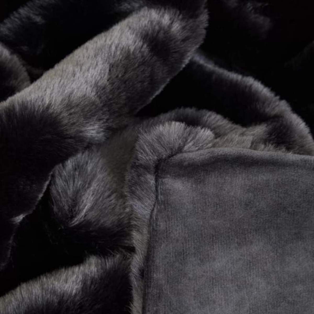 Beaumonde Home Bosie Lamina Black Fur Throw