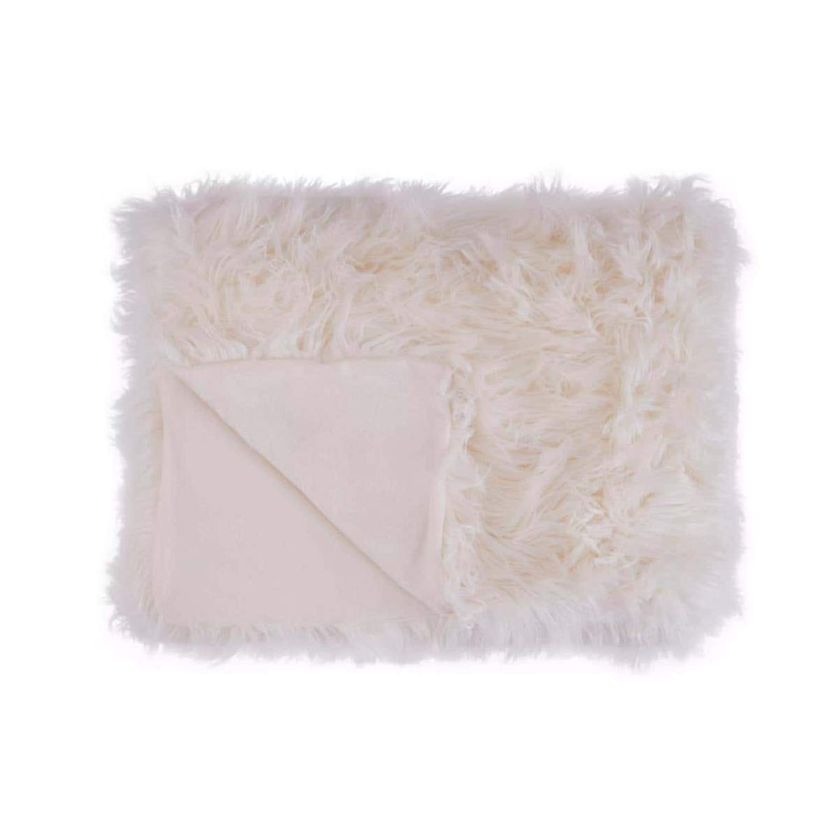 Beaumonde Home Bosie Lamina Cream Fur Throw