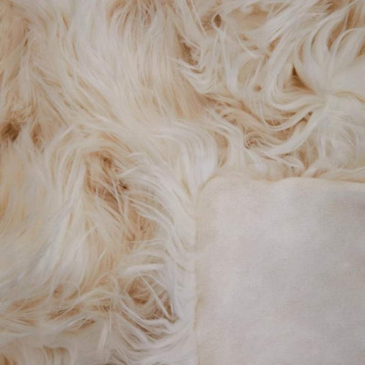 Beaumonde Home Bosie Lamina Cream Fur Throw