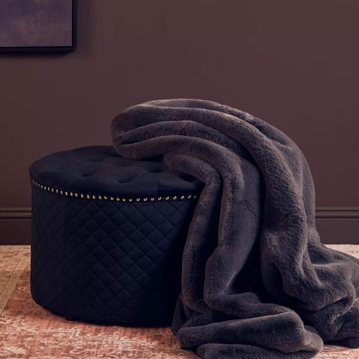 Beaumonde Home Bosie Lamina Grey Fur Throw