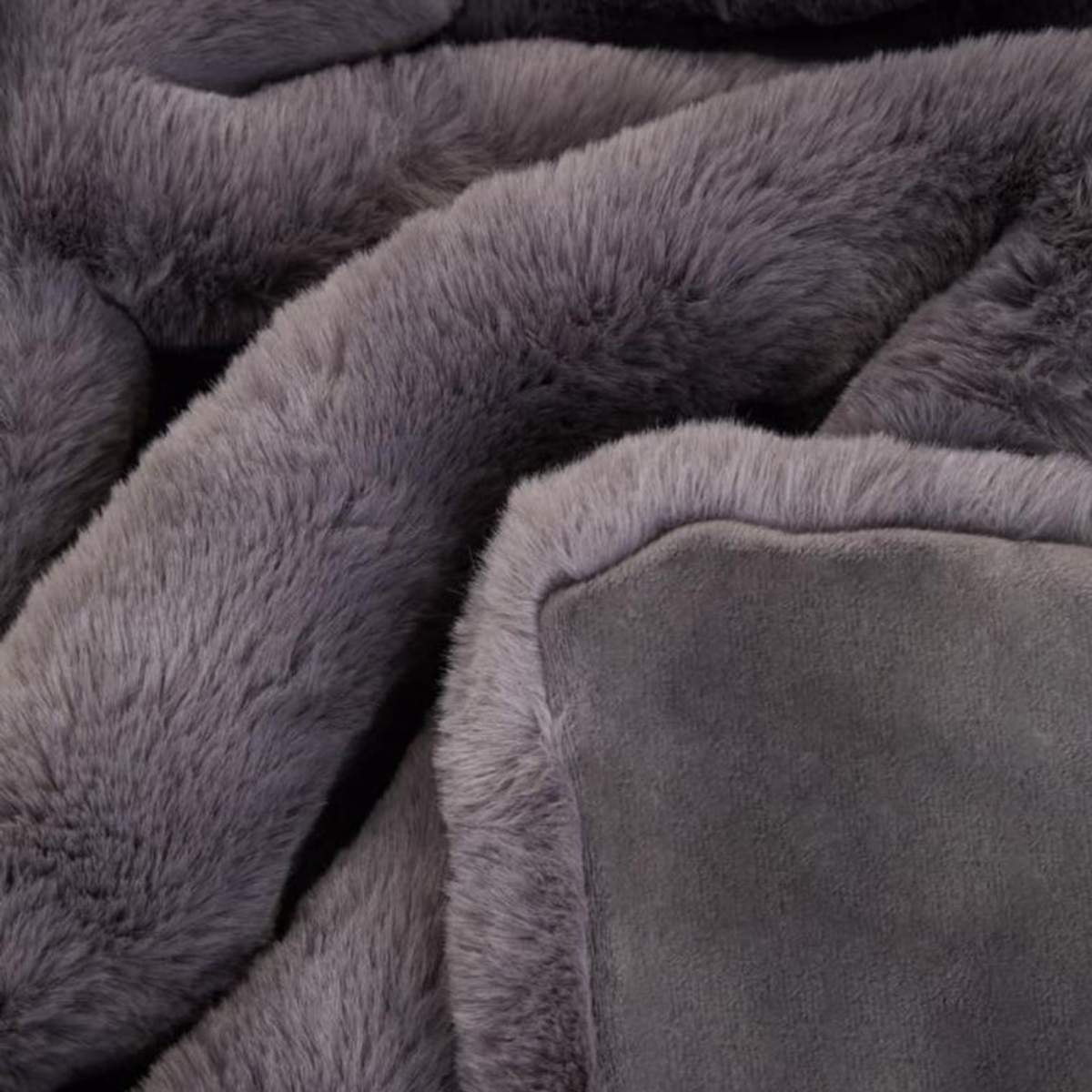 Beaumonde Home Bosie Lamina Grey Fur Throw
