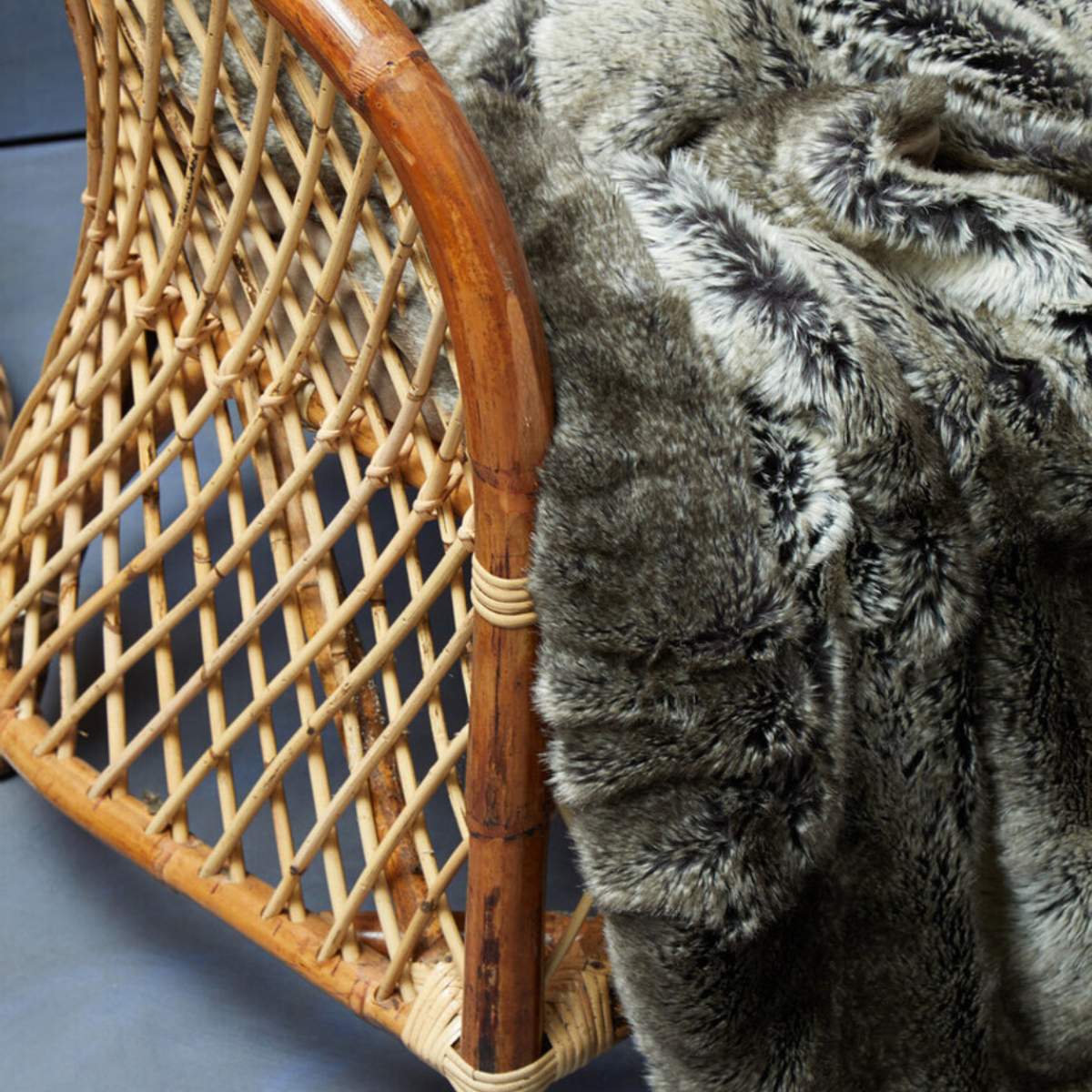 Beaumonde Home Bosie Lamina Mocha Ombre Fur Throw
