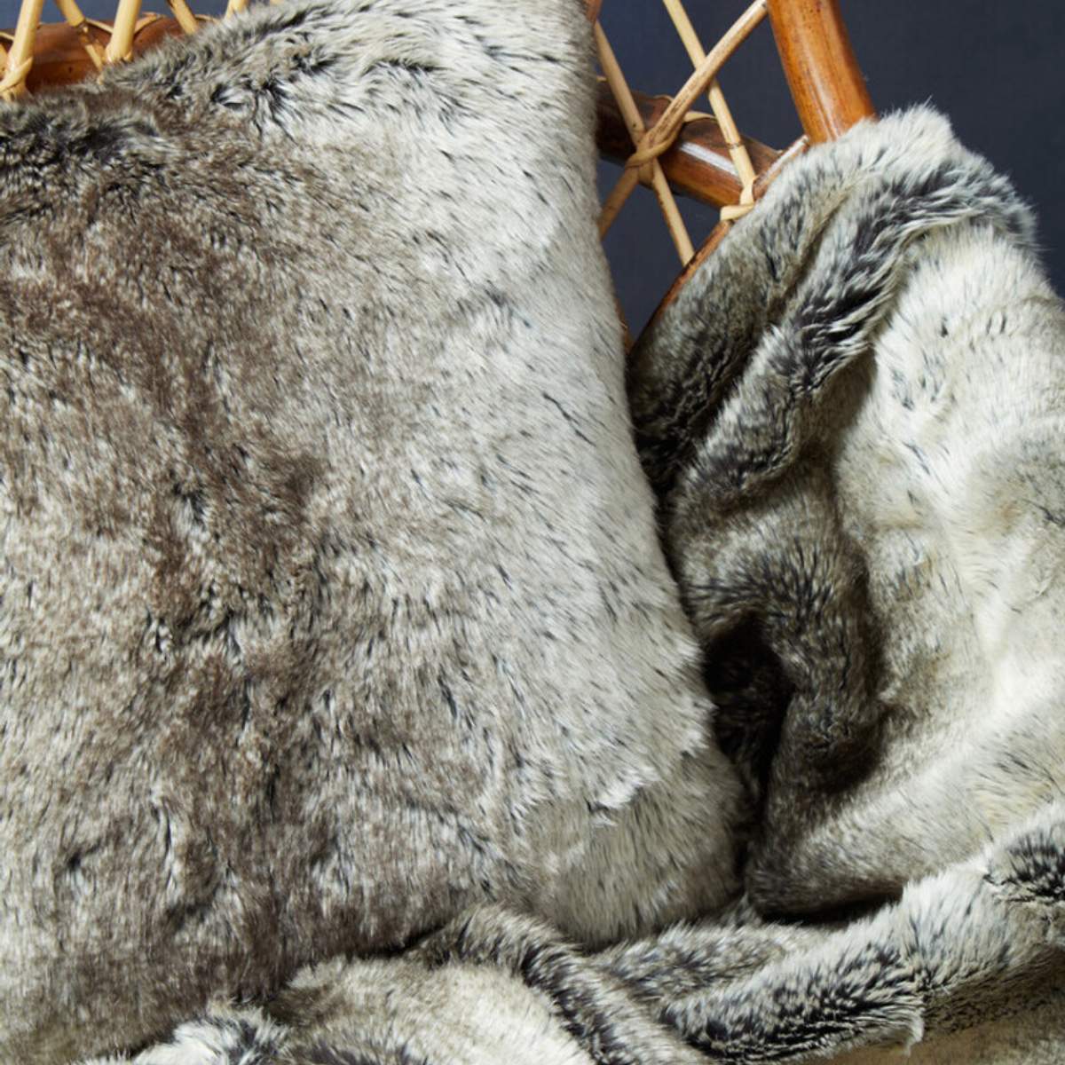 Beaumonde Home Bosie Lamina Mocha Ombre Fur Throw