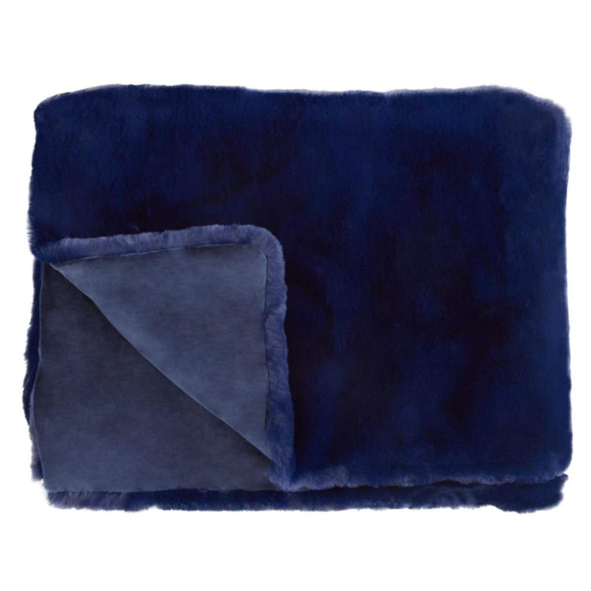 Beaumonde Home Bosie Lamina Navy Blue Throw
