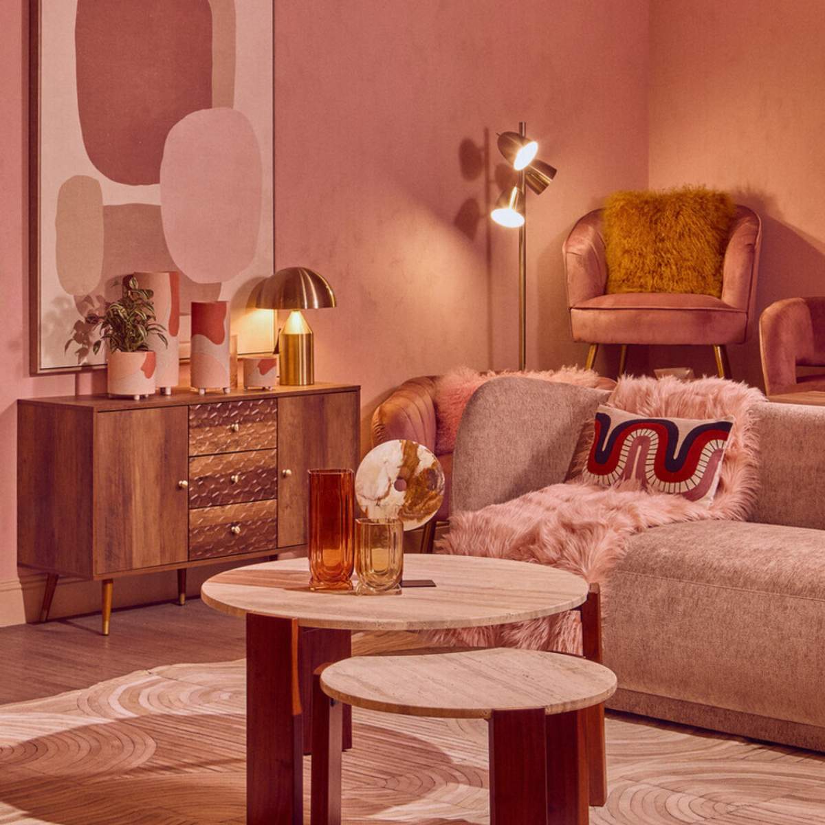 Beaumonde Home Bosie Lamina Pink Throw