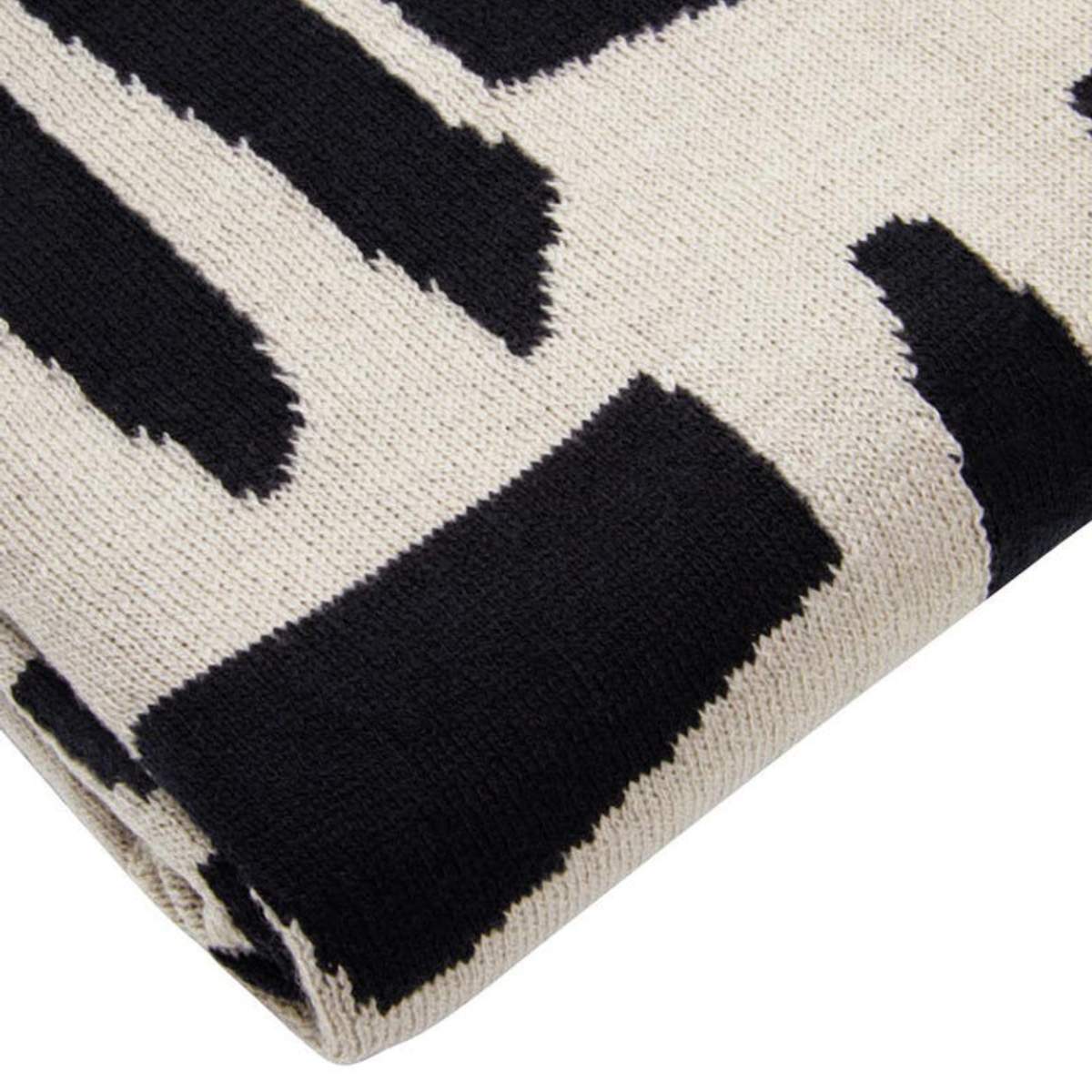 Beaumonde Home Bosie Ozella Natural And Black Throw