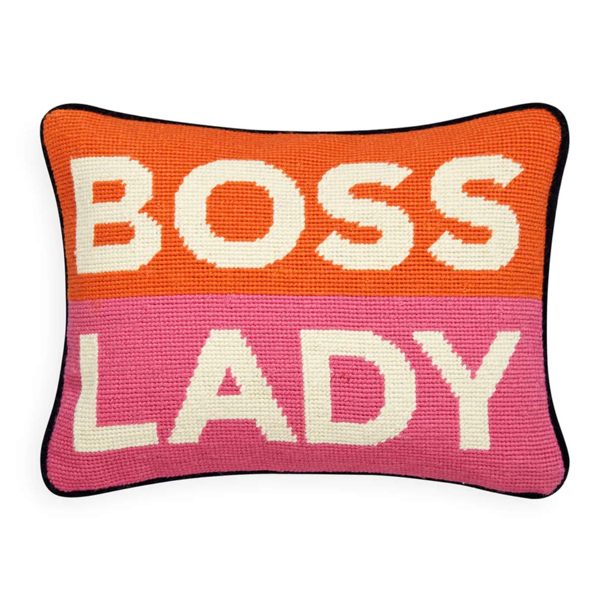 Jonathan Adler Boss Lady Needlepoint Cushion