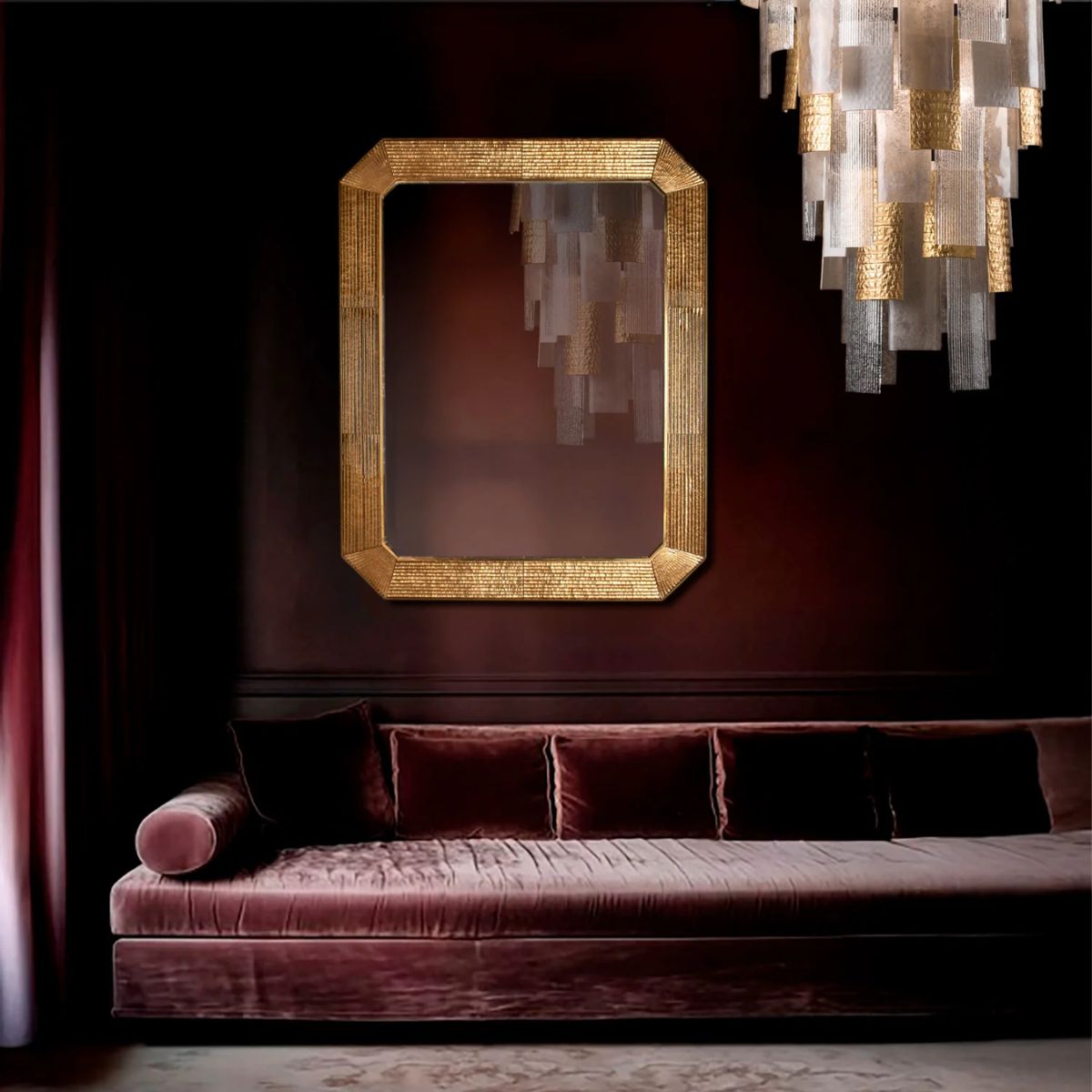 Villari Boston Mirror - Gold