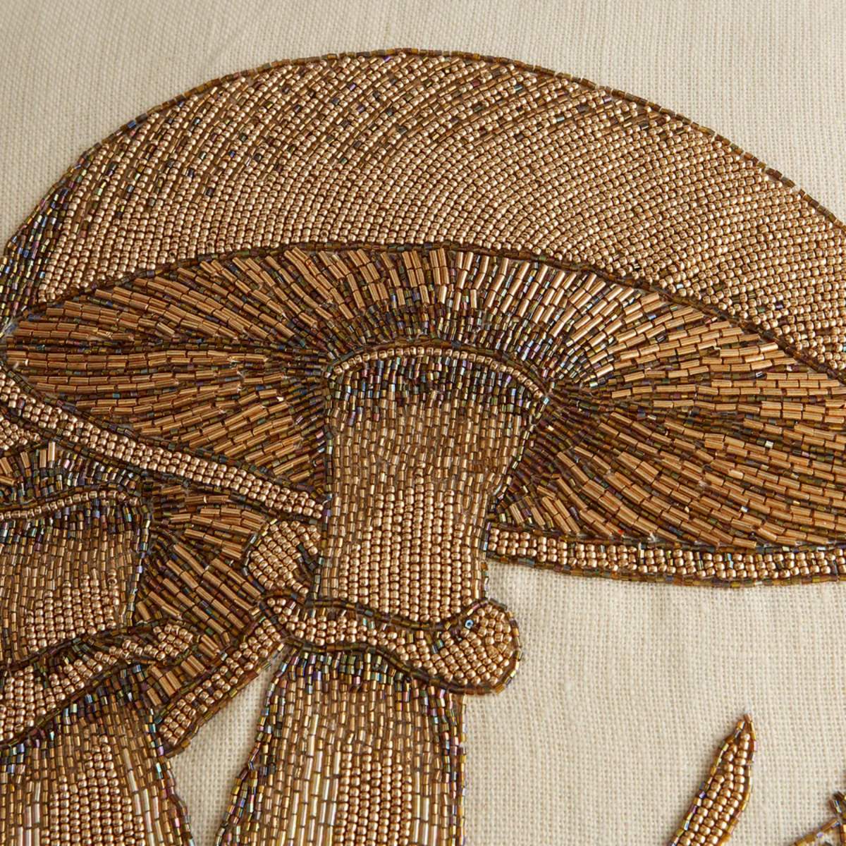 Jonathan Adler Botanist Large Mushrooms Beaded Cushion