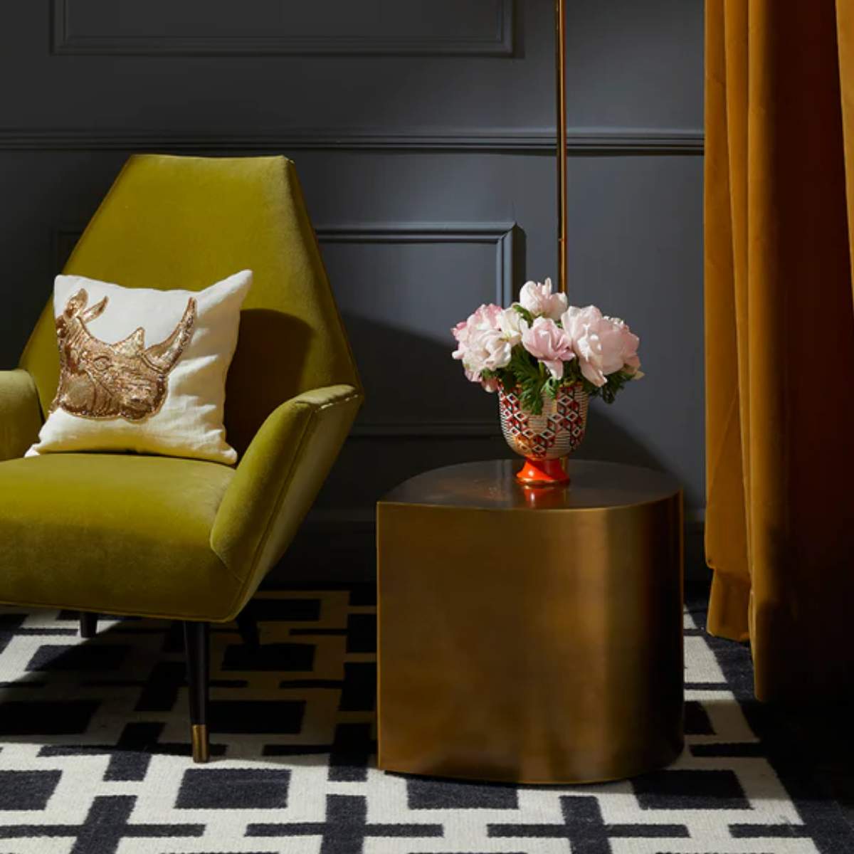 Jonathan Adler Botanist Rhino Cushion