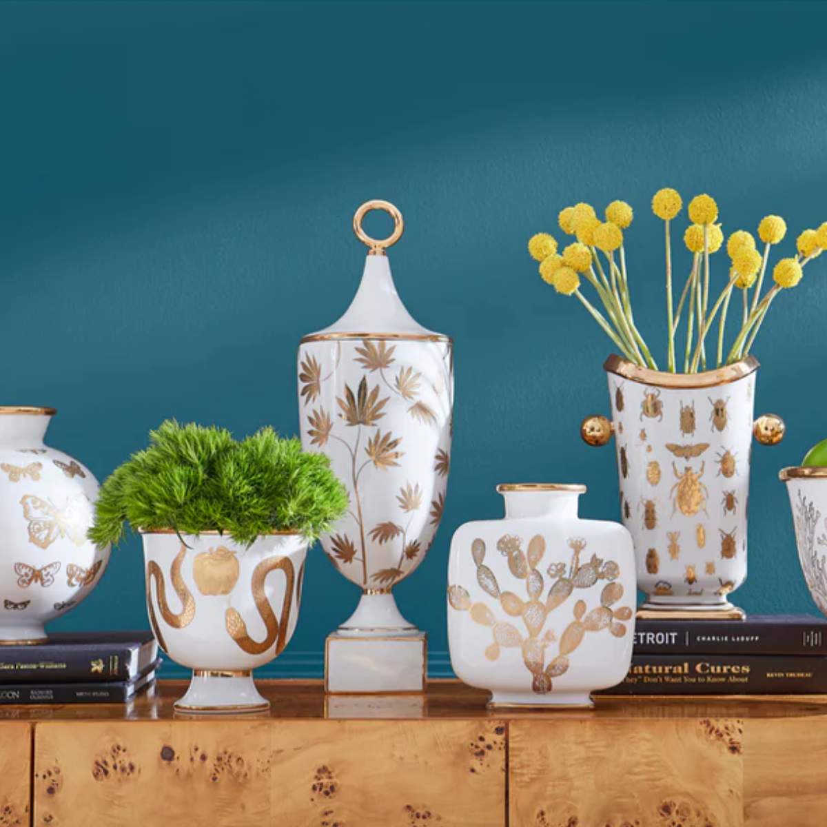 Jonathan Adler Botanist Round Butterfly Vase