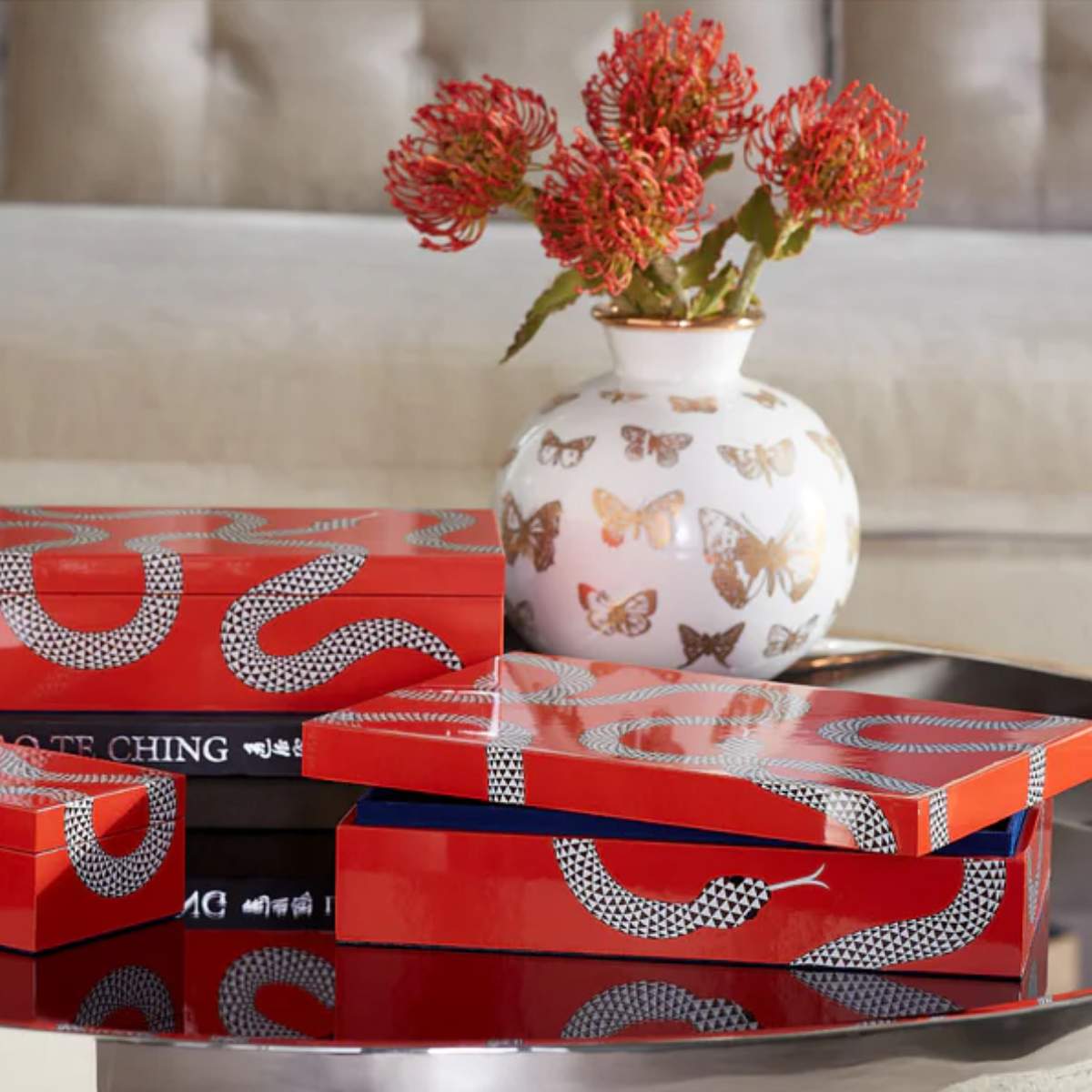Jonathan Adler Botanist Round Butterfly Vase