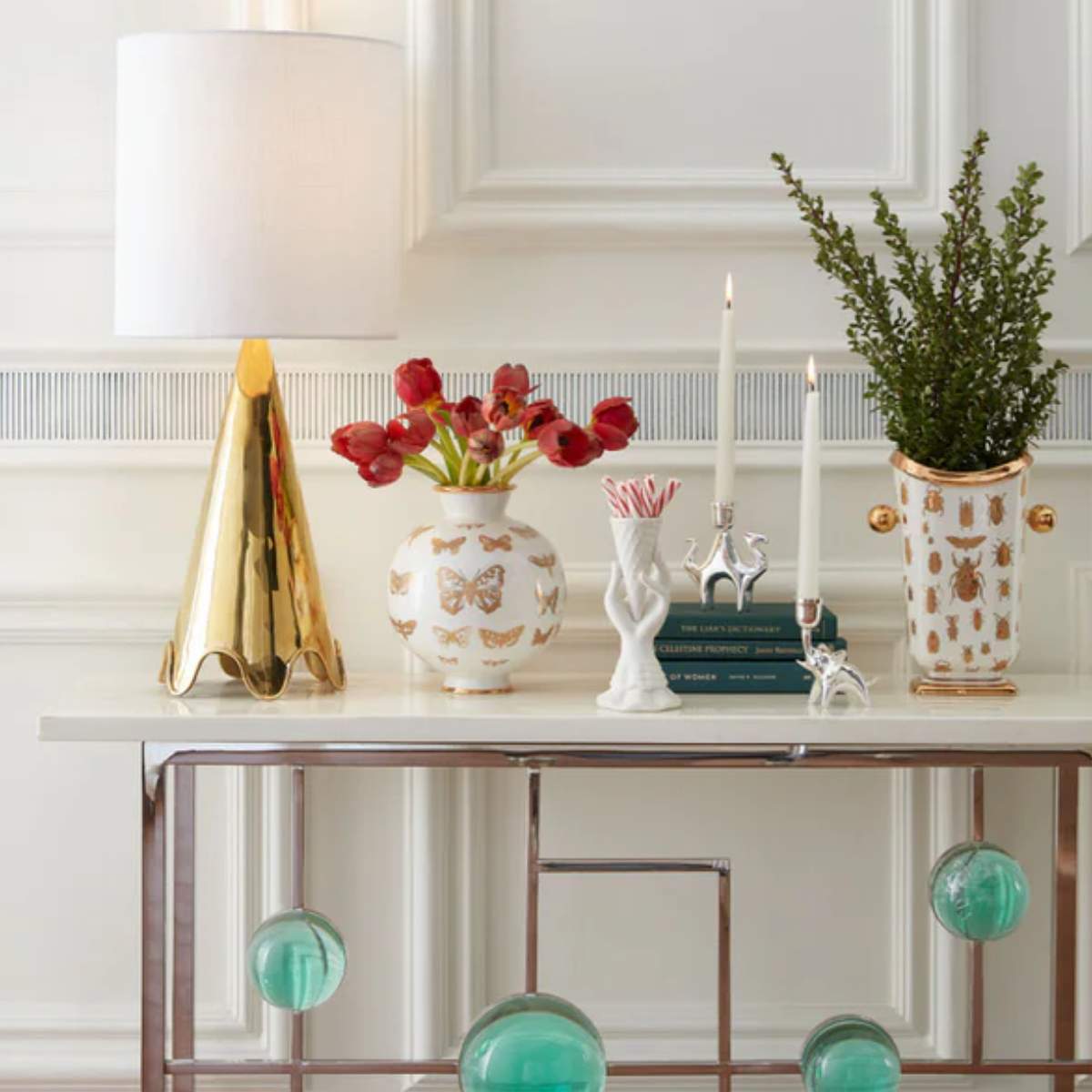 Jonathan Adler Botanist Round Butterfly Vase