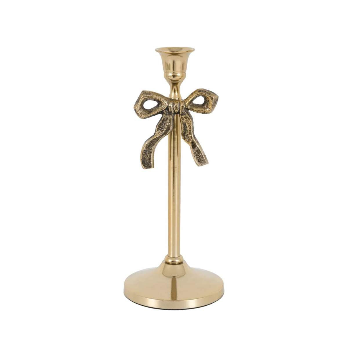 Gallery Direct Bow Dinner Candle Holder Gold