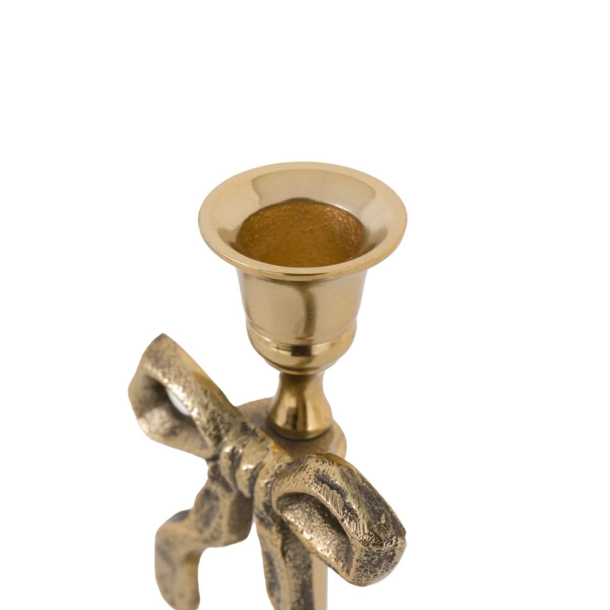 Gallery Direct Bow Dinner Candle Holder Gold