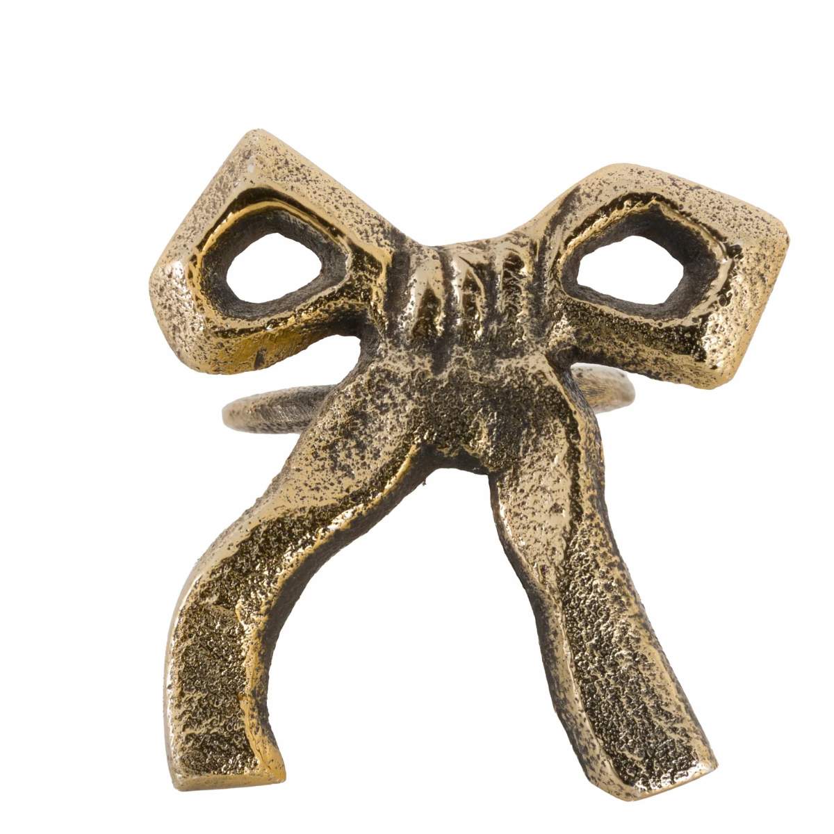Gallery Direct Bow Napkin Ring Antique Gold 4pk