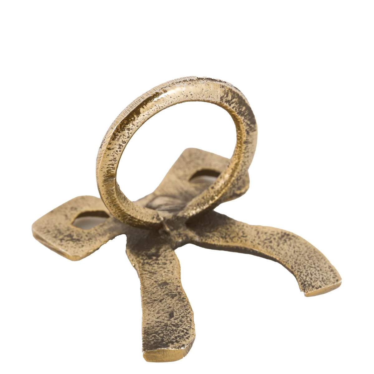 Gallery Direct Bow Napkin Ring Antique Gold 4pk