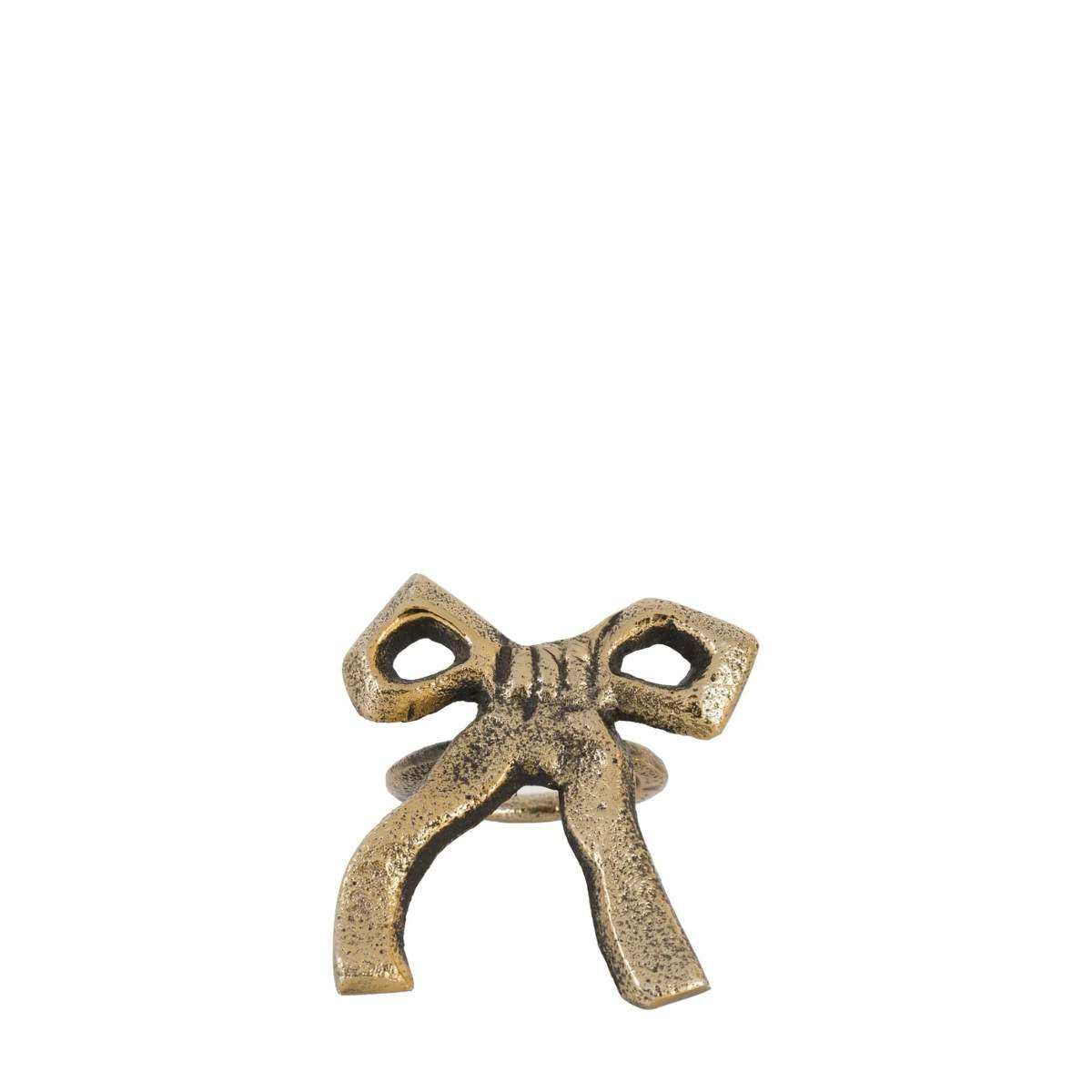Gallery Direct Bow Napkin Ring Antique Gold 4pk