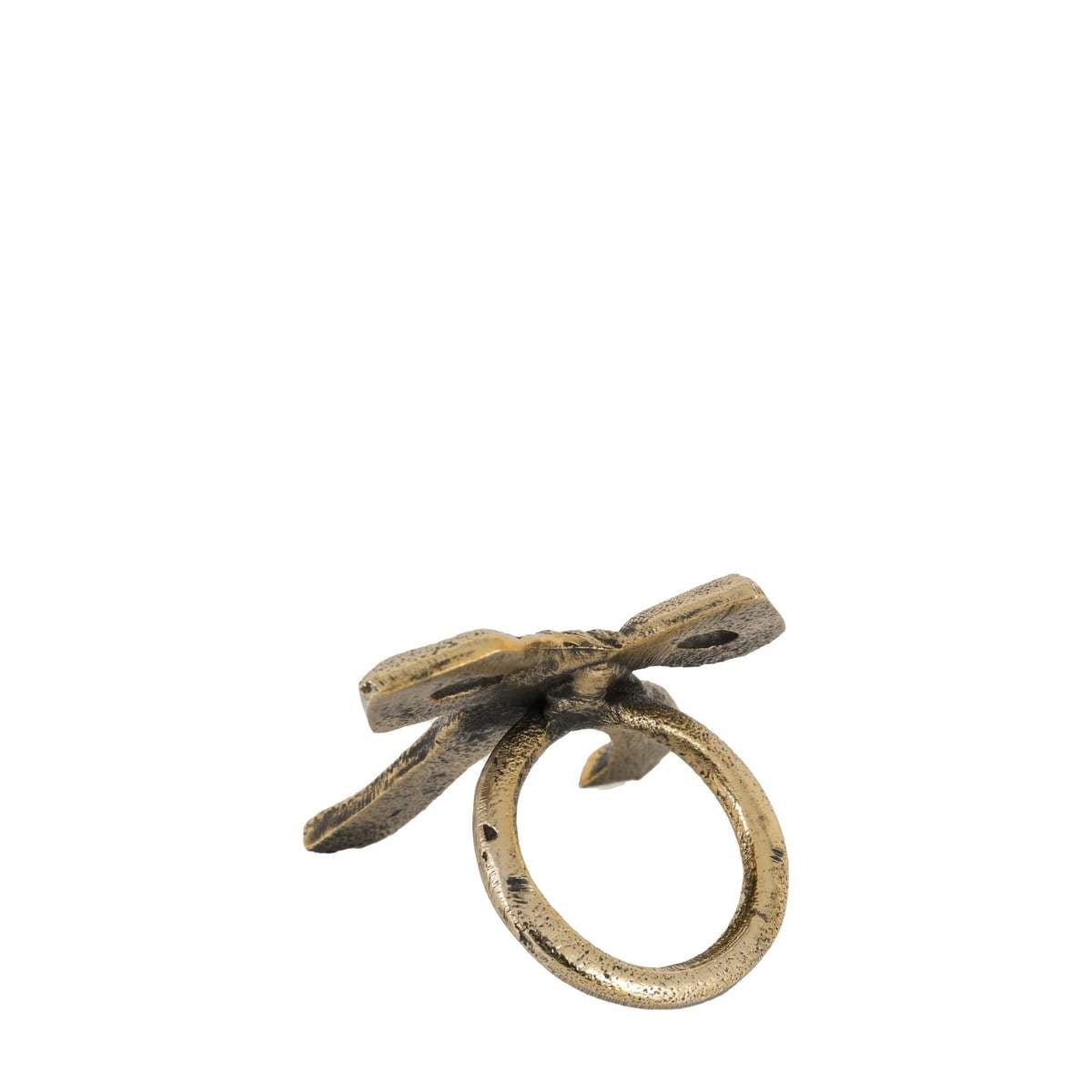 Gallery Direct Bow Napkin Ring Antique Gold 4pk