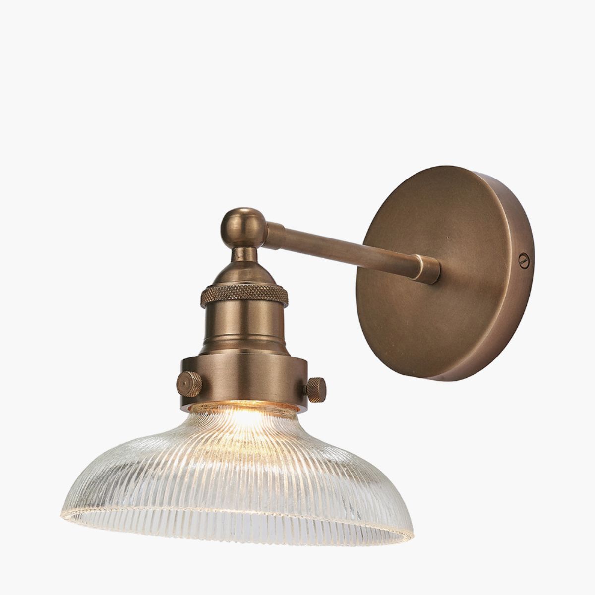 Pacific Lifestyle Bowery Ribbed Glass with Antique Brass Fitting Wall Light