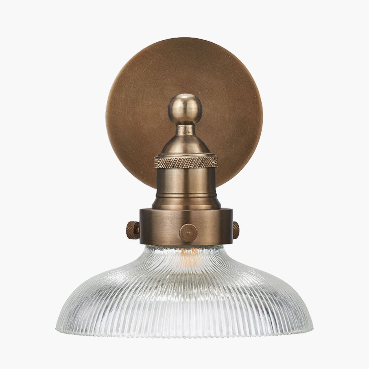 Pacific Lifestyle Bowery Ribbed Glass with Antique Brass Fitting Wall Light